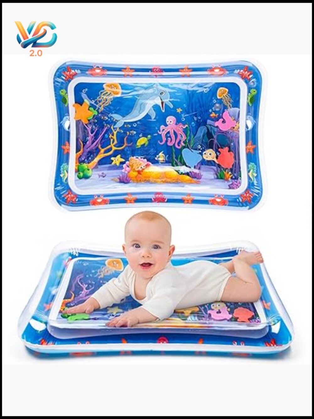 Tummy Time Water Mat Inflatable Baby Play Mat 3-24 Months Developmental Toy